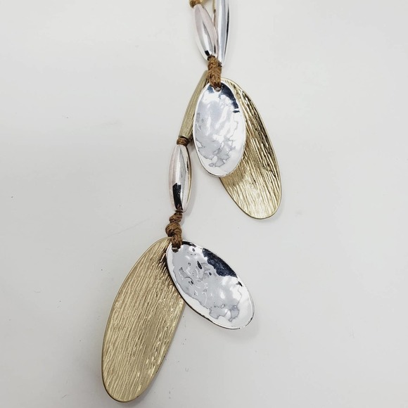 Chico's Two Tone Silver and Gold Tone Oval Necklace - Picture 5 of 8